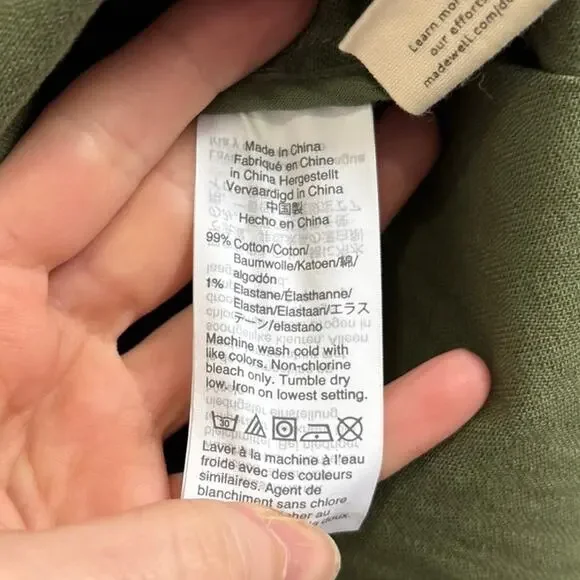 Madewell Green Tie Waist Military Style Jacket Size Small - Picture 9 of 10